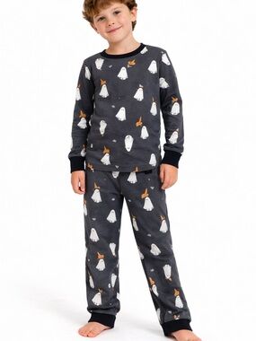 PL sleep • NWT Kids' Dark Gray Ghost Print Pajama Set